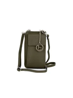 Leder-Handytasche "Cerca" in Olive - (B)11 x (H)19 x (T)4 cm