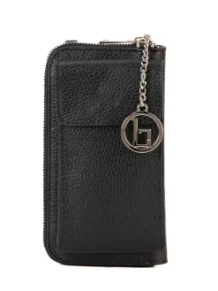 Leder-Handytasche "Cerca" in Schwarz - (B)11 x (H)19 x (T)4 cm