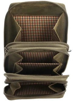 Leder-Handytasche in Khaki - (B)11 x (H)20 x (T)13 cm
