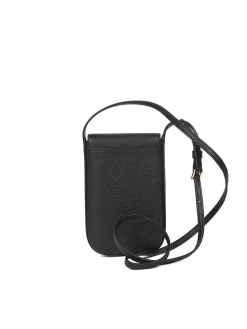 Leder-Handytasche in Schwarz - (B)8 x (H)18 x (T)3 cm