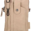 Leder-Handytasche "Lourenza" in Beige - (B)13 x (H)19 x (T)2 cm