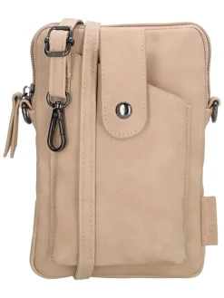 Leder-Handytasche "Lourenza" in Beige - (B)13 x (H)19 x (T)2 cm