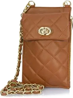 Leder-Handytasche "Smarth" in Hellbraun - (B)21 x (H)15 x (T)4 cm