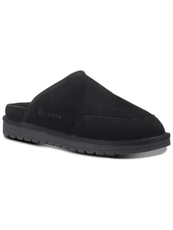 Leder-Hausschuhe "Hupsu" in Schwarz