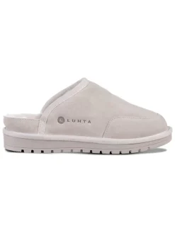 Leder-Hausschuhe "Hupsu" in Creme