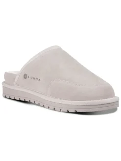 Leder-Hausschuhe "Hupsu" in Creme