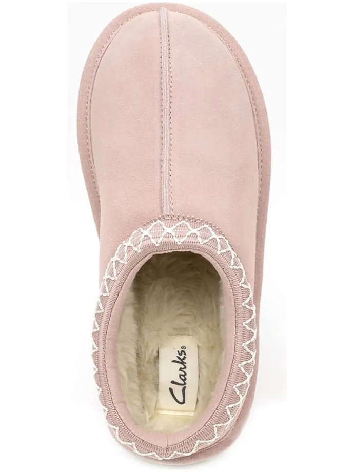 Leder-Hausschuhe in Rosa