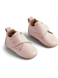 Leder-Hausschuhe in Rosa