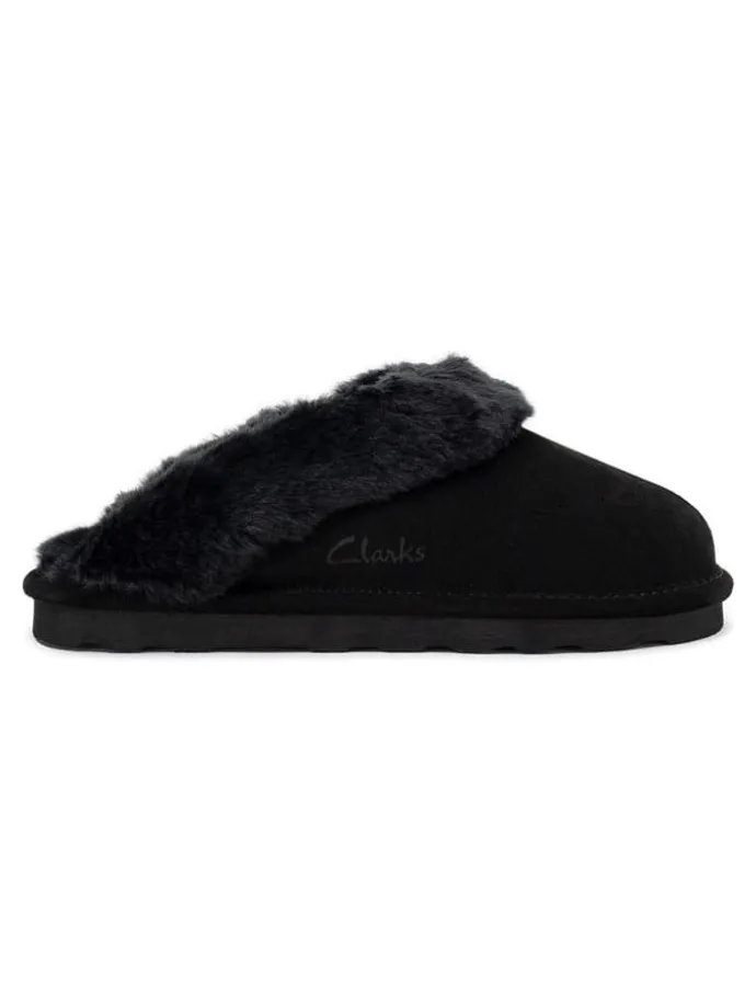 Leder-Hausschuhe in Schwarz