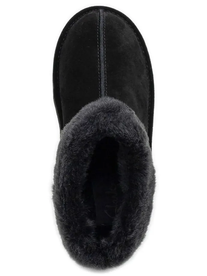 Leder-Hausschuhe in Schwarz