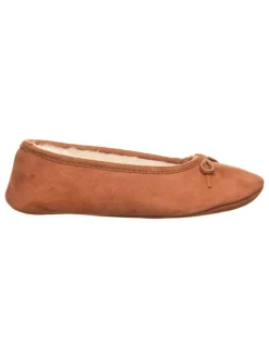 Leder-Hausschuhe "Sabrina" in Hellbraun