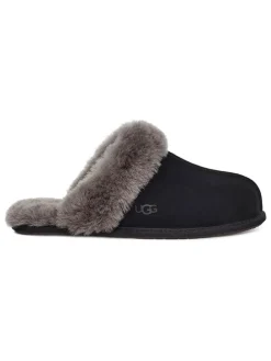 Leder-Hausschuhe "Scuffette II" in Schwarz