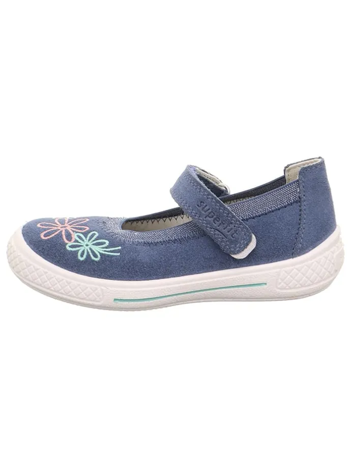 Leder-Hausschuhe "Tensy" in Blau