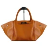 Leder-Henkeltasche "Enfola" in Hellbraun - (B)50 x (H)22 x (T)17 cm