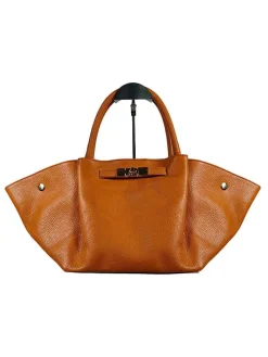 Leder-Henkeltasche "Enfola" in Hellbraun - (B)50 x (H)22 x (T)17 cm