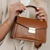 Leder-Henkeltasche in Hellbraun - (B)20 x (H)14 x (T)7 cm