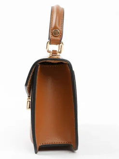 Leder-Henkeltasche in Hellbraun - (B)20 x (H)14 x (T)7 cm
