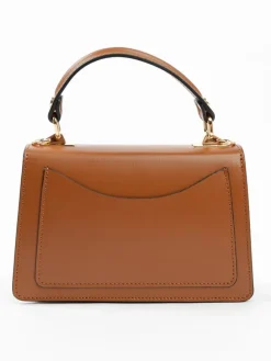 Leder-Henkeltasche in Hellbraun - (B)20 x (H)14 x (T)7 cm