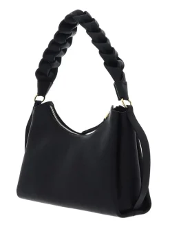Leder-Henkeltasche in Schwarz - (B)23 x (H)18 x (T)10 cm
