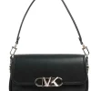 Leder-Henkeltasche in Schwarz - (B)26 x (H)15 x (T)8 cm