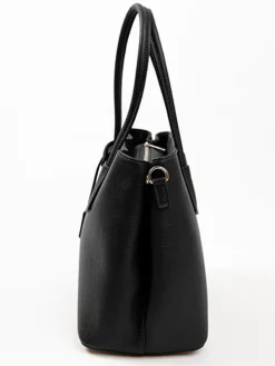 Leder-Henkeltasche in Schwarz - (B)38 x (H)24 x (T)15 cm