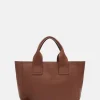 Leder-Henkeltasche "Sienna" in Hellbraun - (B)35 x (H)27 x (T)13 cm