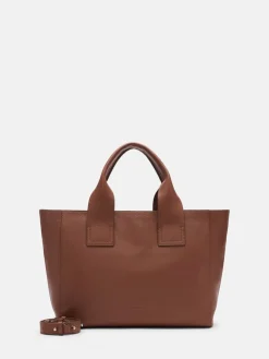 Leder-Henkeltasche "Sienna" in Hellbraun - (B)35 x (H)27 x (T)13 cm