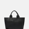 Leder-Henkeltasche "Sienna" in Schwarz - (B)35 x (H)27 x (T)13 cm