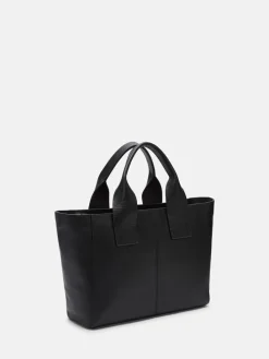 Leder-Henkeltasche "Sienna" in Schwarz - (B)35 x (H)27 x (T)13 cm
