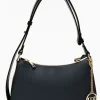 Leder-Henkeltasche "Zubiani" in Schwarz - (B)27 x (H)16 x (T)7 cm
