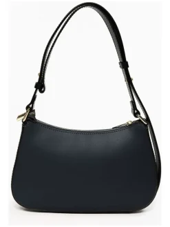 Leder-Henkeltasche "Zubiani" in Schwarz - (B)27 x (H)16 x (T)7 cm