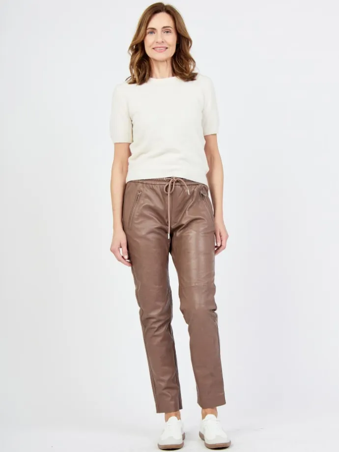 Lederhose 3102153 in taupe