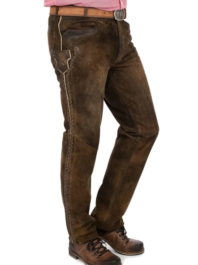 Lederhose BENI in dunkelbraun