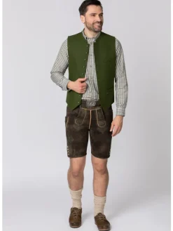 Lederhose "Bertl" in braun gespeckt