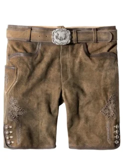 Lederhose "Corbi 4" in havanna gespeckt
