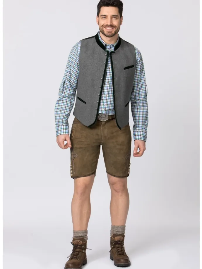 Lederhose "Corbi 4" in havanna gespeckt