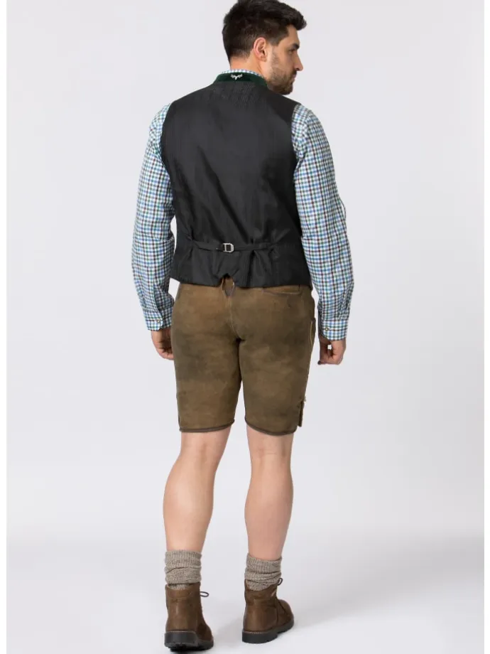 Lederhose "Corbi 4" in havanna gespeckt