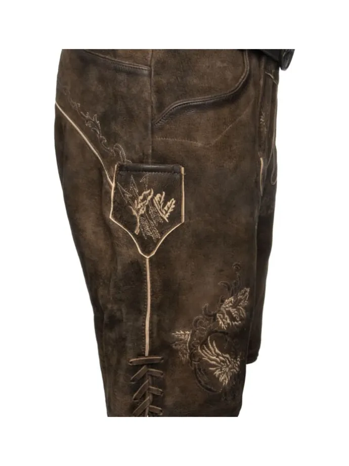 Lederhose Fassing in dunkelbraun