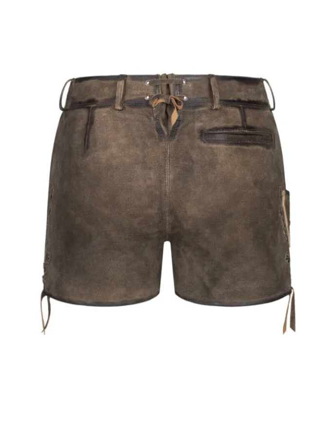 Lederhose Hotpant Viona in Hellbraun