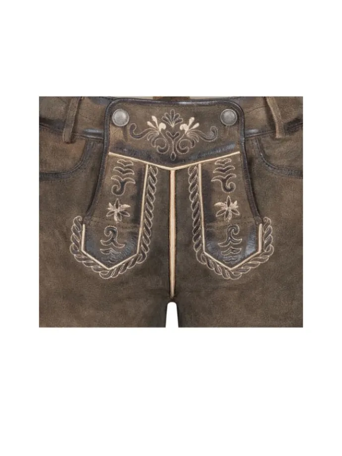 Lederhose Hotpant Viona in Hellbraun