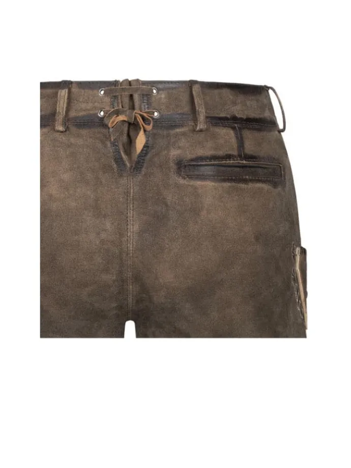 Lederhose Hotpant Viona in Hellbraun