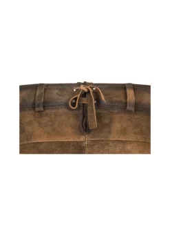 Lederhose Hotpants Tamara in Tabakbraun