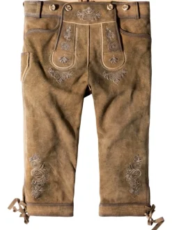 Lederhose "Justin 4" in havanna gespeckt