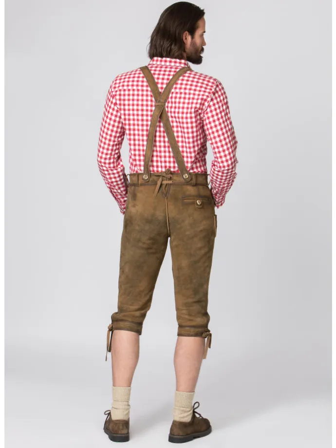 Lederhose "Justin 4" in havanna gespeckt
