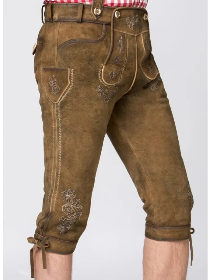 Lederhose "Justin 4" in havanna gespeckt
