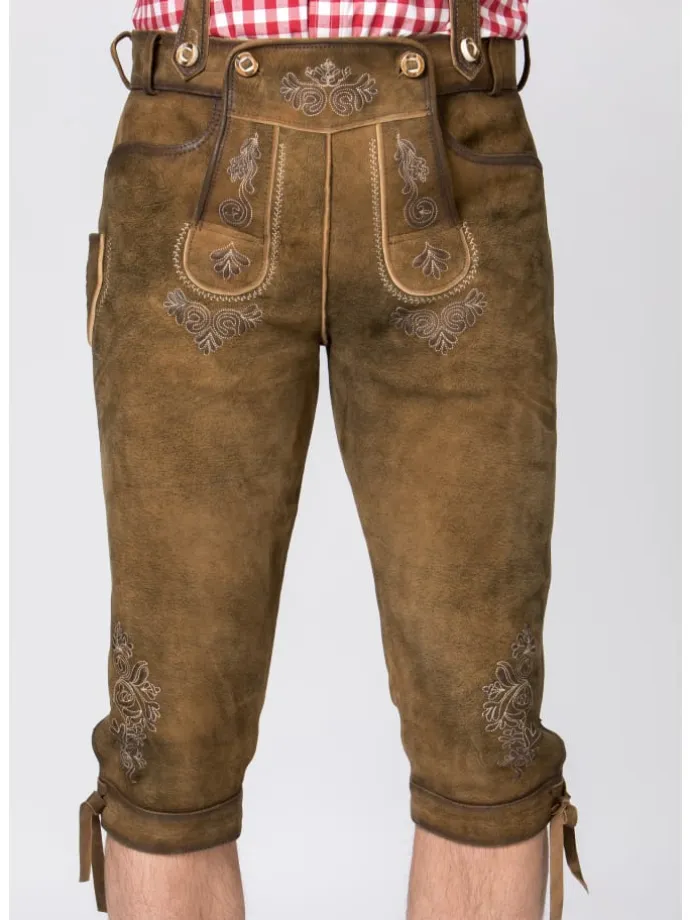 Lederhose "Justin 4" in havanna gespeckt