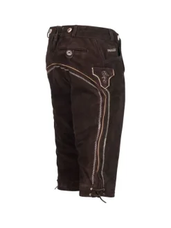 Lederhose Kniebund Echtleder in Dunkelbraun