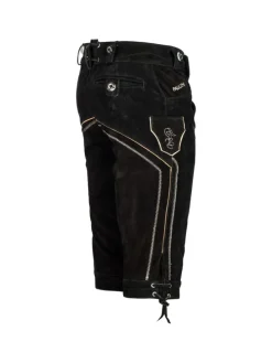Lederhose Kniebund Echtleder in Schwarz