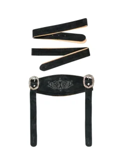 Lederhose Kniebund Echtleder in Schwarz