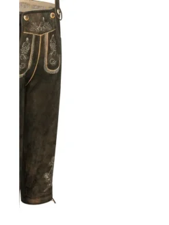 Lederhose Kniebund Theobald Leo in Dunkelbraun